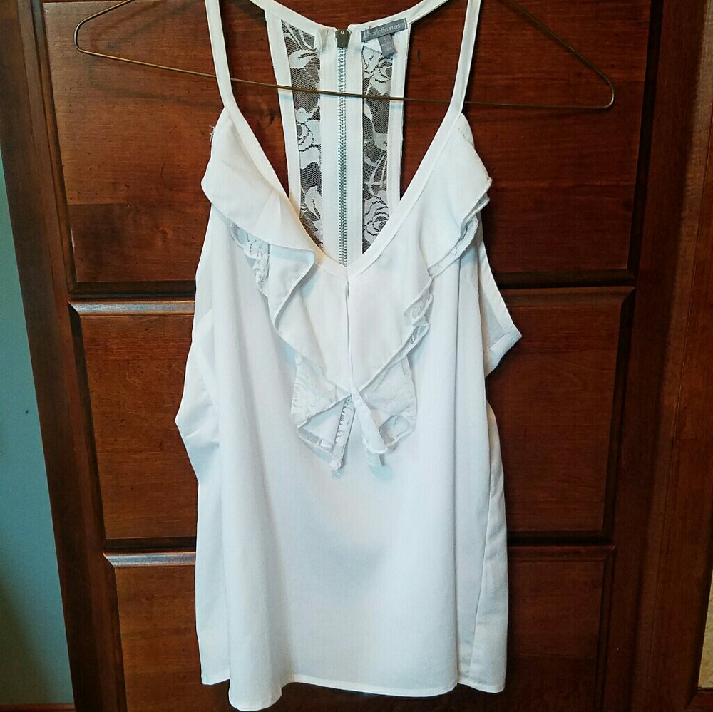 White lace tank top